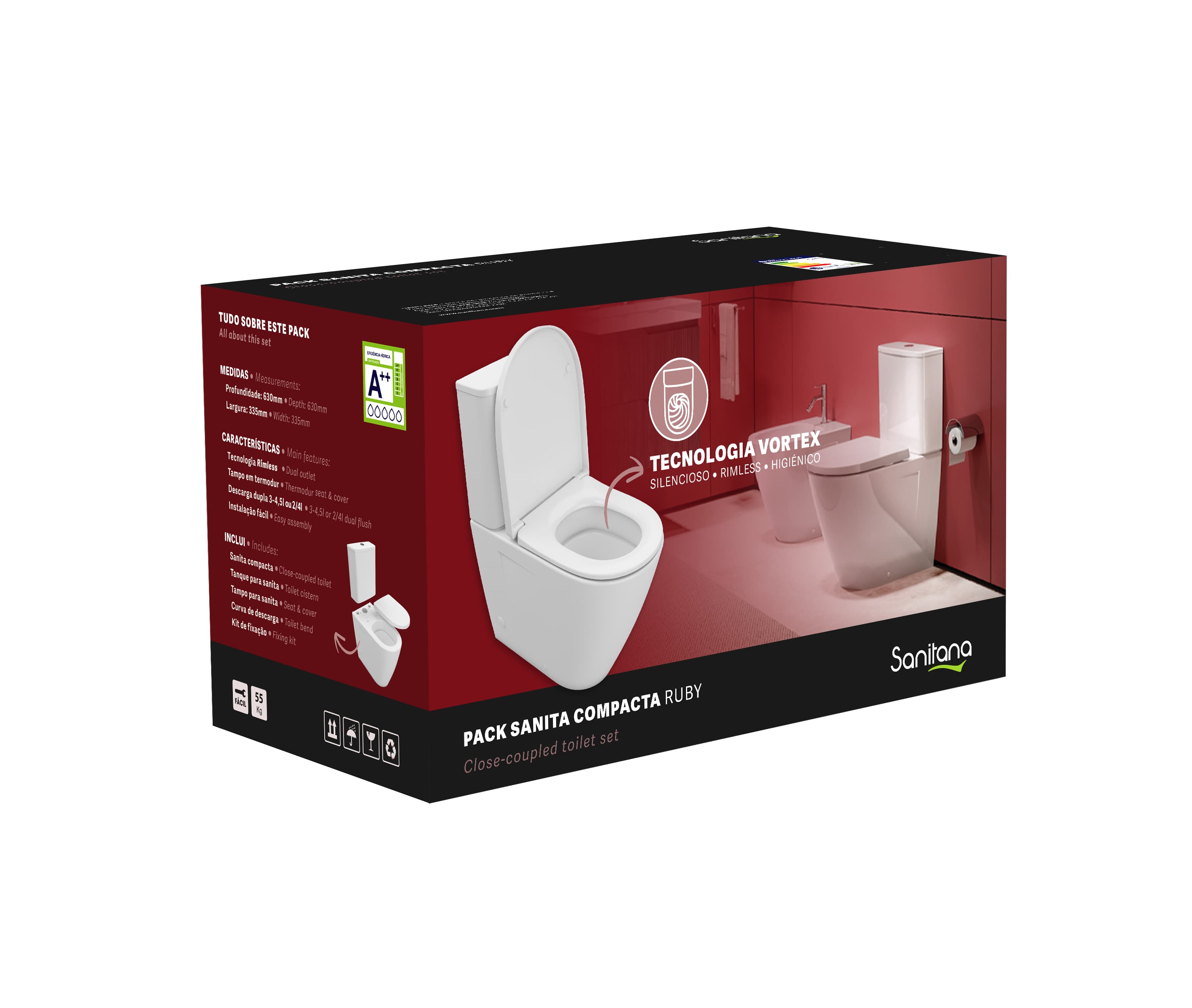 Sanitas de tanque baixo RUBY SP0204500000000 Sanitana