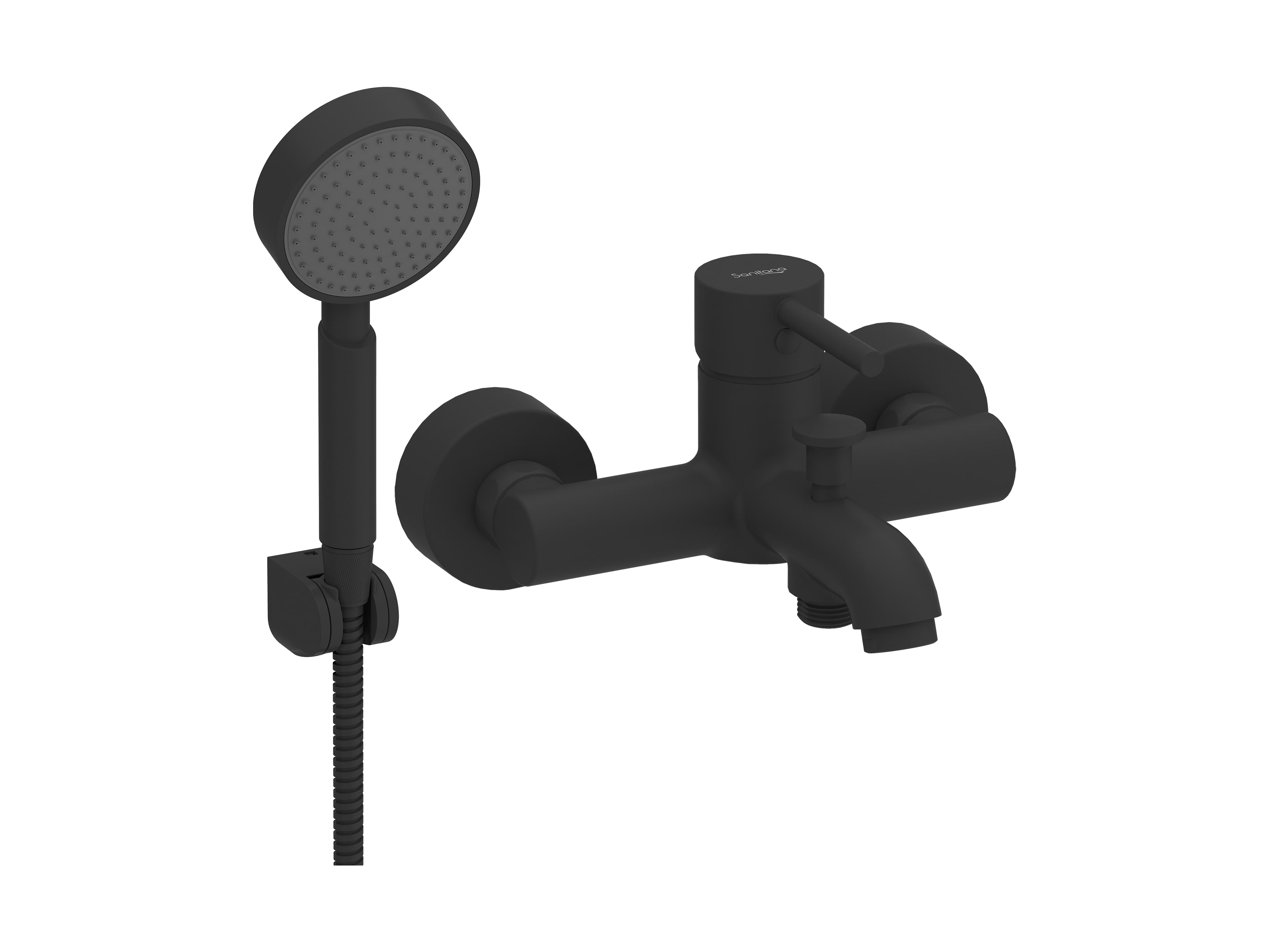 Torneiras de duche e banheira Preto mate BLOOM S50204178071600 Sanitana