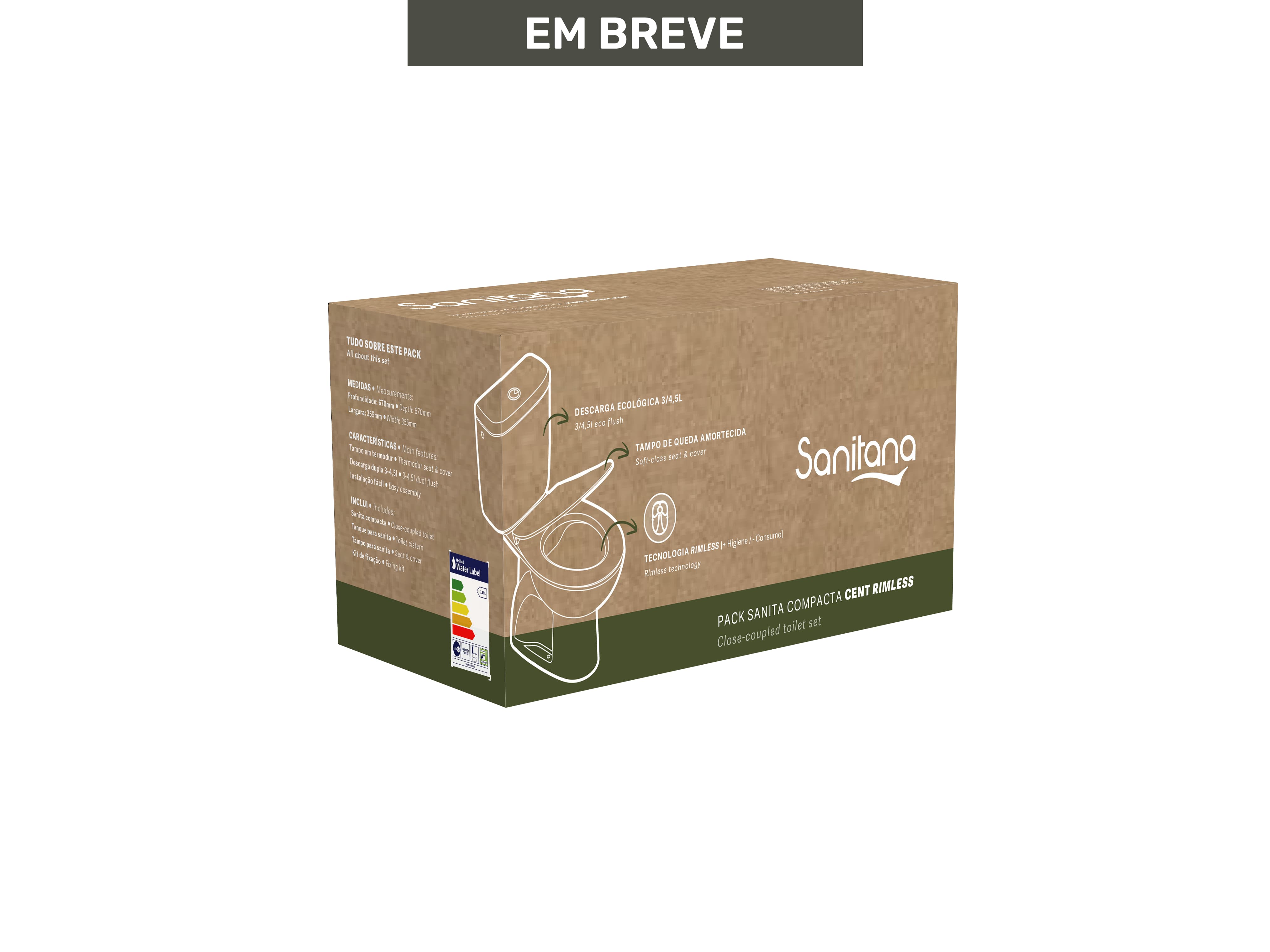 Sanitas de tanque baixo Branco CENT SP0203553100009 Sanitana