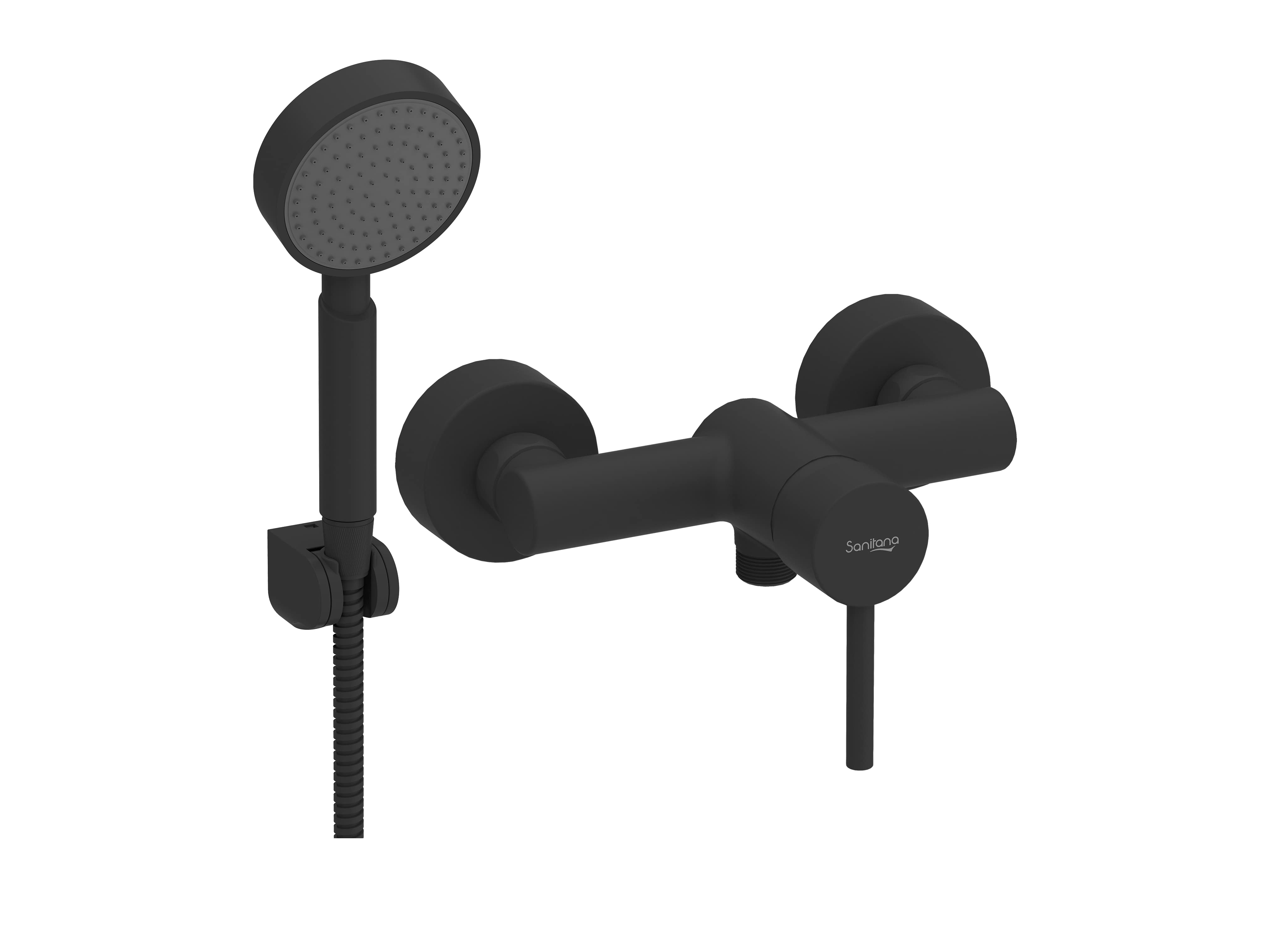 Torneiras de duche e banheira Preto mate BLOOM S50204166271600 Sanitana
