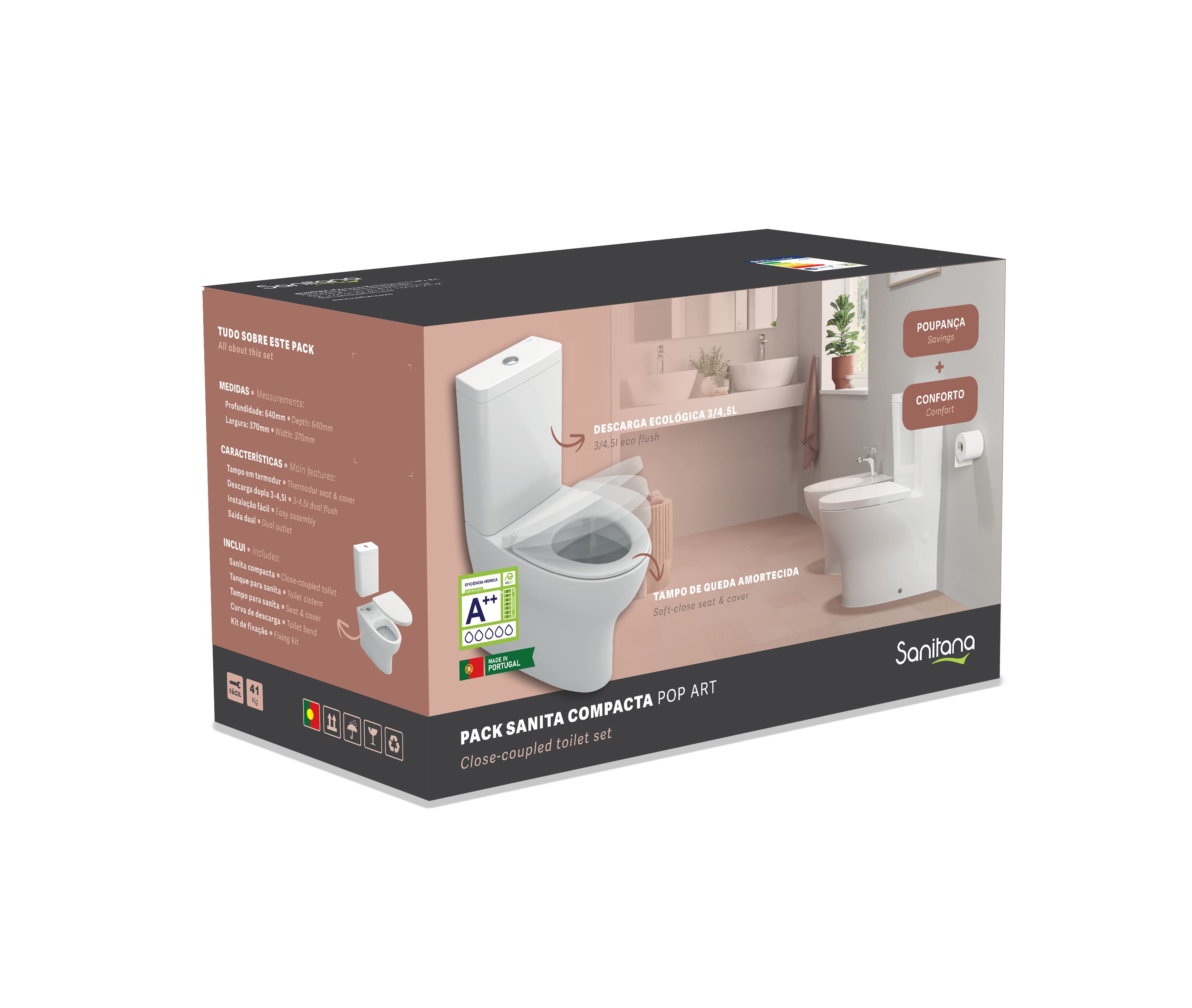 Sanitas de tanque baixo Branco POP ART SP0200182000000 Sanitana